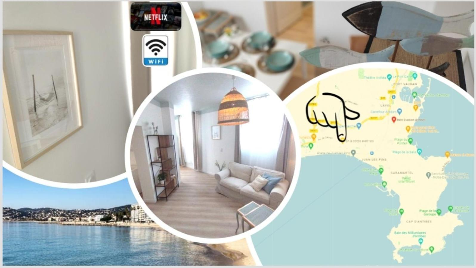 Plage & Confort 3 Pieces Parking Clim Et Wifi Antibes Luaran gambar